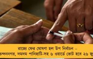 রাজ্যে ফের ঘোষণা হল উপ নির্বাচন – চন্দননগর, দমদম পানিহাটি-সহ ৬ ওয়ার্ডে ভোট হবে ২৬ জুন