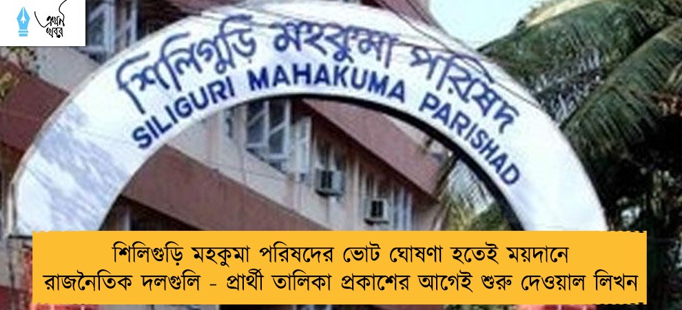 শিলিগুড়ি মহকুমা পরিষদের ভোট ঘোষণা হতেই ময়দানে রাজনৈতিক দলগুলি - প্রার্থী তালিকা প্রকাশের আগেই শুরু দেওয়াল লিখন