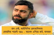 রান নেই, আইসিসির ক্রমতালিকায় কোহলির পয়েন্ট ৭৪২ – অনেক এগিয়ে রুট, বাবররা