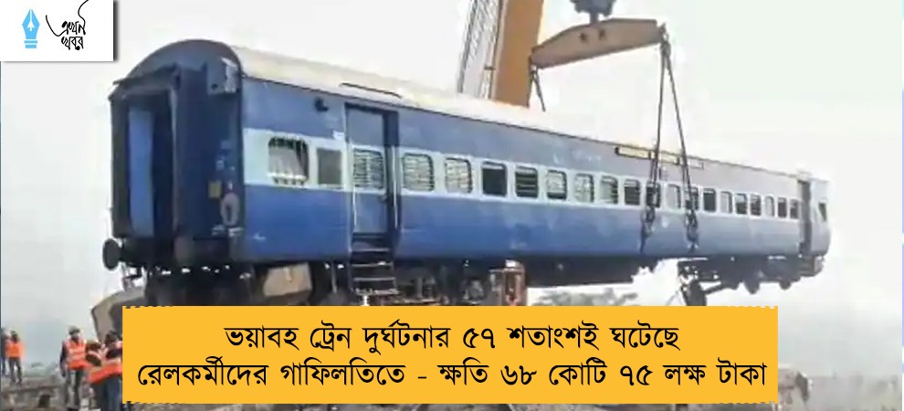 ভয়াবহ ট্রেন দুর্ঘটনার ৫৭ শতাংশই ঘটেছে রেলকর্মীদের গাফিলতিতে - ক্ষতি ৬৮ কোটি ৭৫ লক্ষ টাকা