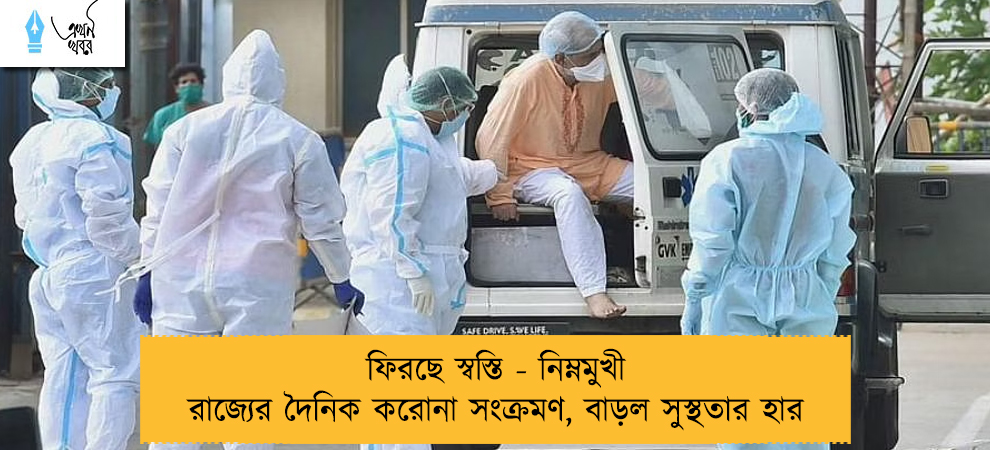 ফিরছে স্বস্তি - নিম্নমুখী রাজ্যের দৈনিক করোনা সংক্রমণ, বাড়ল সুস্থতার হার