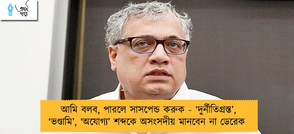 আমি বলব, পারলে সাসপেন্ড করুক - ‘দুর্নীতিগ্রস্ত’, ‘ভণ্ডামি’, ‘অযোগ্য’ শব্দকে অসংসদীয় মানবেন না ডেরেক