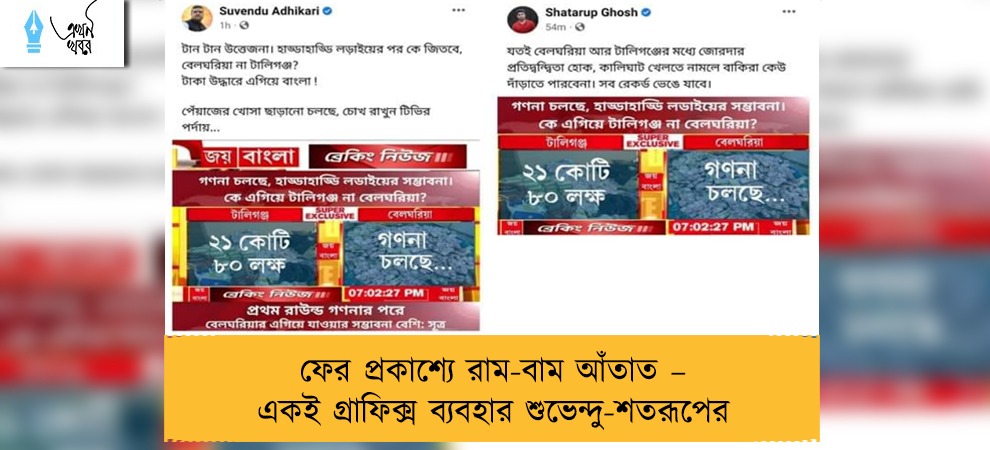 ফের প্রকাশ্যে রাম-বাম আঁতাত – একই গ্রাফিক্স ব্যবহার শুভেন্দু-শতরূপের
