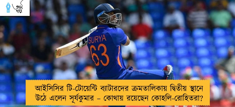 আইসিসির টি-টোয়েন্টি ব্যাটারদের ক্রমতালিকায় দ্বিতীয় স্থানে উঠে এলেন সূর্যকুমার – কোথায় রয়েছেন কোহলি-রোহিতরা?