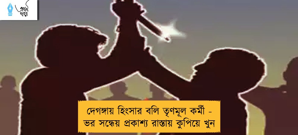 দেগঙ্গায় হিংসার বলি তৃণমূল কর্মী - ভর সন্ধেয় প্রকাশ্য রাস্তায় কুপিয়ে খুন