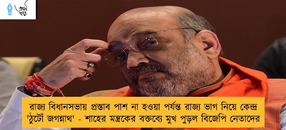 রাজ্য বিধানসভায় প্রস্তাব পাশ না হওয়া পর্যন্ত রাজ্য ভাগ নিয়ে কেন্দ্র 'ঠুটোঁ জগন্নাথ' - শাহের মন্ত্রকের বক্তব্যে মুখ পুড়ল বিজেপি নেতাদের