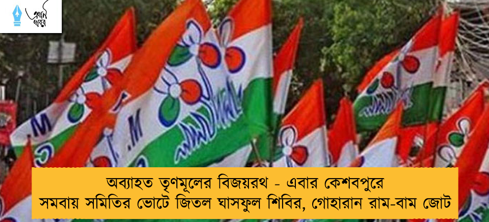 অব্যাহত তৃণমূলের বিজয়রথ - এবার কেশবপুরে সমবায় সমিতির ভোটে জিতল ঘাসফুল শিবির, গোহারান রাম-বাম জোট