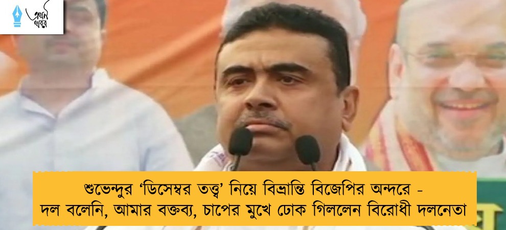 শুভেন্দুর ‘ডিসেম্বর তত্ত্ব’ নিয়ে বিভ্রান্তি বিজেপির অন্দরে - দল বলেনি, আমার বক্তব্য, চাপের মুখে ঢোক গিললেন বিরোধী দলনেতা