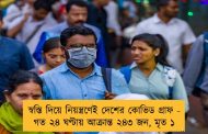 স্বস্তি দিয়ে নিয়ন্ত্রণেই দেশের কোভিড গ্রাফ - গত ২৪ ঘণ্টায় আক্রান্ত ২৪৩ জন, মৃত ১