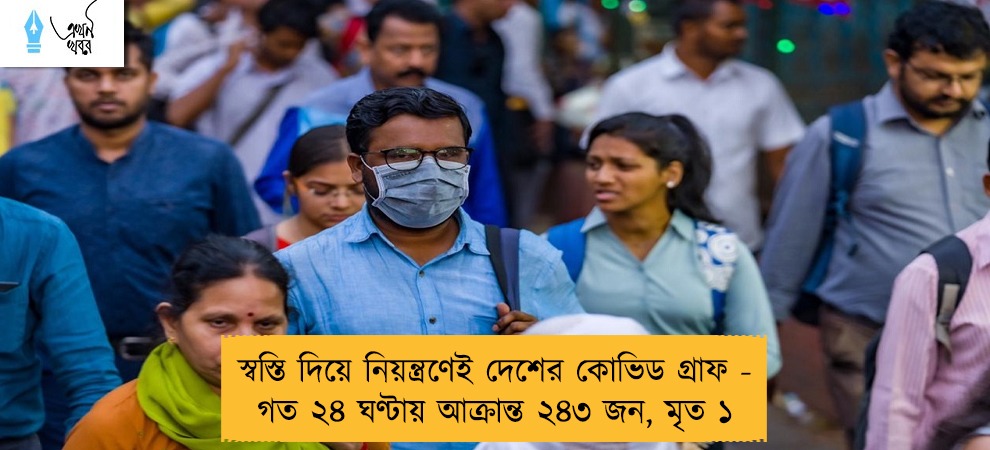 স্বস্তি দিয়ে নিয়ন্ত্রণেই দেশের কোভিড গ্রাফ - গত ২৪ ঘণ্টায় আক্রান্ত ২৪৩ জন, মৃত ১