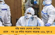 স্বস্তি বজায় দেশের কোভিড গ্রাফে - গত ২৪ ঘণ্টায় করোনা আক্রান্ত ২২৬, মৃত ৪