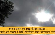 বাংলায় ক্রমশ মৃদু হচ্ছে শীতের আমেজ - শহরে এক ধাক্কায় ৫ ডিগ্রি সেলসিয়াস চড়ল তাপমাত্রার পারদ