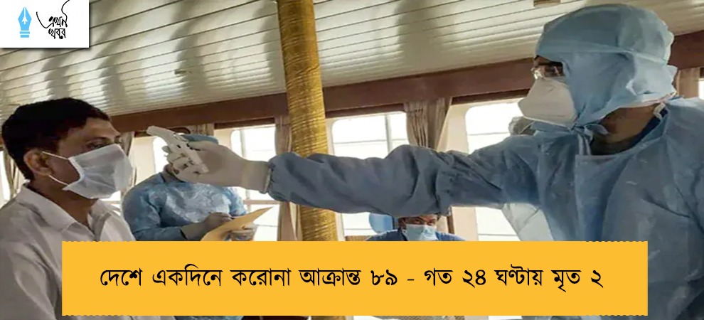 দেশে একদিনে করোনা আক্রান্ত ৮৯ - গত ২৪ ঘণ্টায় মৃত ২