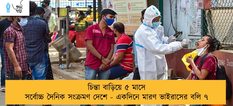 চিন্তা বাড়িয়ে ৫ মাসে সর্বোচ্চ দৈনিক সংক্রমণ দেশে - একদিনে মারণ ভাইরাসের বলি ৭