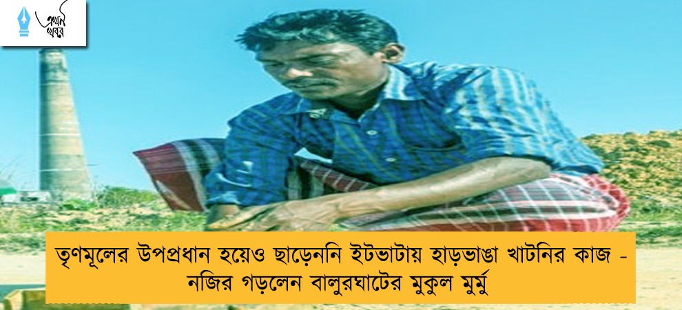 তৃণমূলের উপপ্রধান হয়েও ছাড়েননি ইটভাটায় হাড়ভাঙা খাটনির কাজ - নজির গড়লেন বালুরঘাটের মুকুল মুর্মু