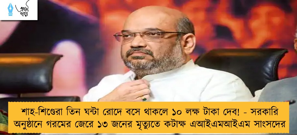 শাহ-শিণ্ডেরা তিন ঘন্টা রোদে বসে থাকলে ১০ লক্ষ টাকা দেব! - সরকারি অনুষ্ঠানে গরমের জেরে ১৩ জনের মৃত্যুতে কটাক্ষ এআইএমআইএম সাংসদের