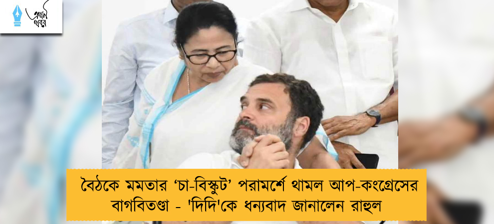 বৈঠকে মমতার ‘চা-বিস্কুট’ পরামর্শে থামল আপ-কংগ্রেসের বাগবিতণ্ডা - 'দিদি'কে ধন্যবাদ জানালেন রাহুল