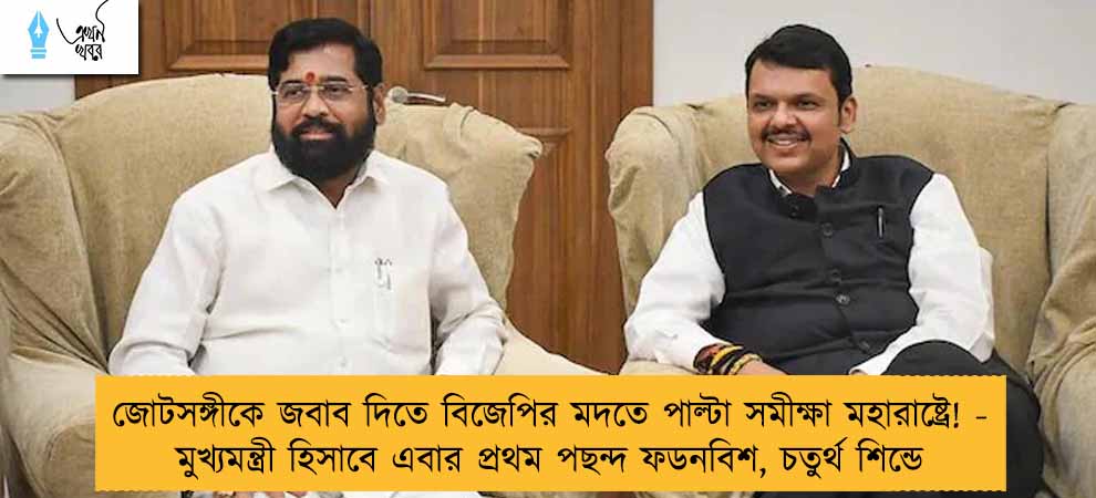 জোটসঙ্গীকে জবাব দিতে বিজেপির মদতে পাল্টা সমীক্ষা মহারাষ্ট্রে! - মুখ্যমন্ত্রী হিসাবে এবার প্রথম পছন্দ ফডনবিশ, চতুর্থ শিন্ডে