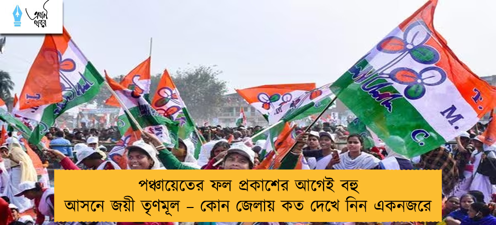 পঞ্চায়েতের ফল প্রকাশের আগেই বহু আসনে জয়ী তৃণমূল – কোন জেলায় কত দেখে নিন একনজরে