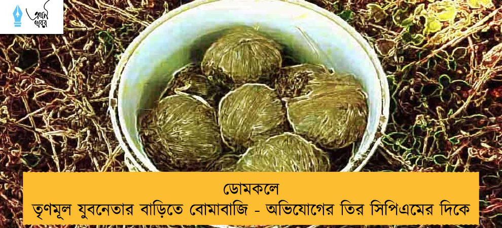 ডোমকলে তৃণমূল যুবনেতার বাড়িতে বোমাবাজি - অভিযোগের তির সিপিএমের দিকে