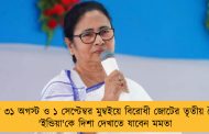 আগামী ৩১ অগস্ট ও ১ সেপ্টেম্বর মুম্বইয়ে বিরোধী জোটের তৃতীয় বৈঠক - 'ইন্ডিয়া'কে দিশা দেখাতে যাবেন মমতা
