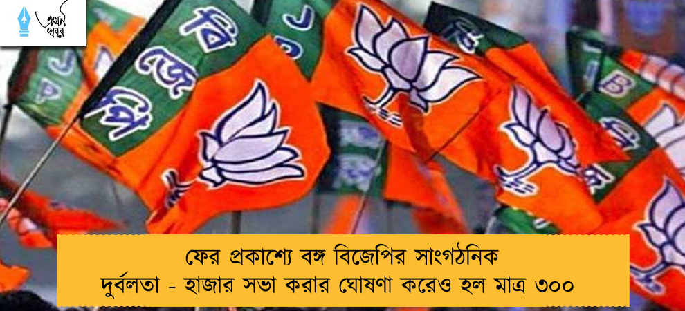 ফের প্রকাশ্যে বঙ্গ বিজেপির সাংগঠনিক দুর্বলতা - হাজার সভা করার ঘোষণা করেও হল মাত্র ৩০০