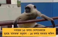নবান্নের ১৩ তলায় খোশমেজাজে ঘুরছে ‘রামভক্ত’ হনুমান – ১৪ তলায় মমতার অফিস
