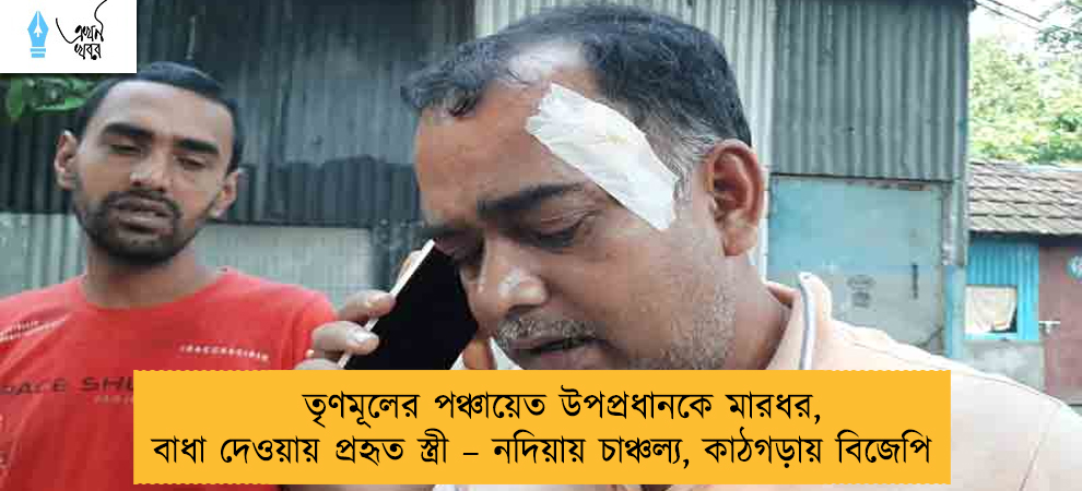 তৃণমূলের পঞ্চায়েত উপপ্রধানকে মারধর, বাধা দেওয়ায় প্রহৃত স্ত্রী – নদিয়ায় চাঞ্চল্য, কাঠগড়ায় বিজেপি