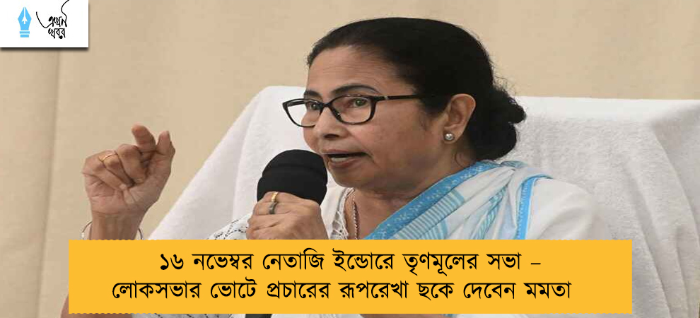১৬ নভেম্বর নেতাজি ইন্ডোরে তৃণমূলের সভা – লোকসভার ভোটে প্রচারের রূপরেখা ছকে দেবেন মমতা
