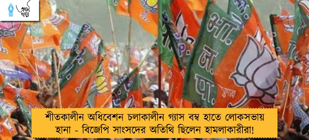শীতকালীন অধিবেশন চলাকালীন গ্যাস বম্ব হাতে লোকসভায় হানা - বিজেপি সাংসদের অতিথি ছিলেন হামলাকারীরা!