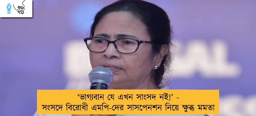 ‘ভাগ্যবান যে এখন সাংসদ নই!’ - সংসদে বিরোধী এমপি-দের সাসপেনশন নিয়ে ক্ষুব্ধ মমতা