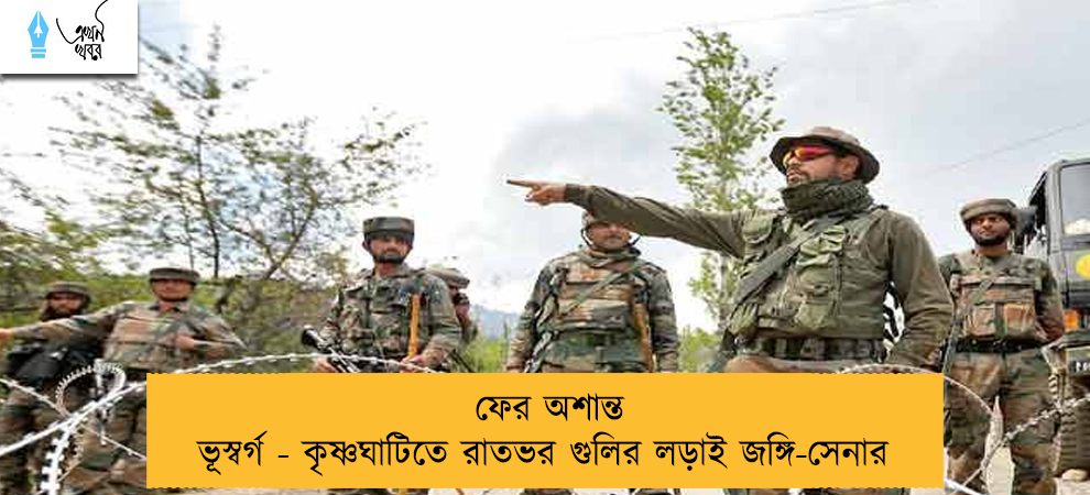 ফের অশান্ত ভূস্বর্গ - কৃষ্ণঘাটিতে রাতভর গুলির লড়াই জঙ্গি-সেনার