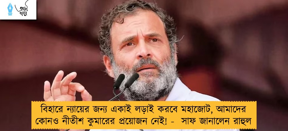 বিহারে ন্যায়ের জন্য একাই লড়াই করবে মহাজোট, আমাদের কোনও নীতীশ কুমারের প্রয়োজন নেই! - সাফ জানালেন রাহুল