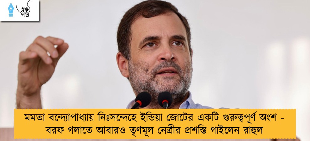 মমতা বন্দ্যোপাধ্যায় নিঃসন্দেহে ইন্ডিয়া জোটের একটি গুরুত্বপূর্ণ অংশ - বরফ গলাতে আবারও তৃণমূল নেত্রীর প্রশস্তি গাইলেন রাহুল