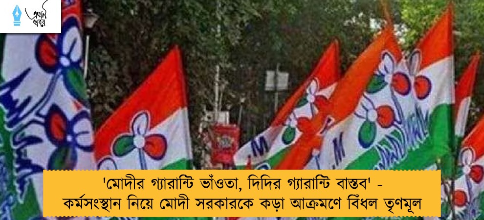 'মোদীর গ্যারান্টি ভাঁওতা, দিদির গ্যারান্টি বাস্তব' - কর্মসংস্থান নিয়ে মোদী সরকারকে কড়া আক্রমণে বিঁধল তৃণমূল