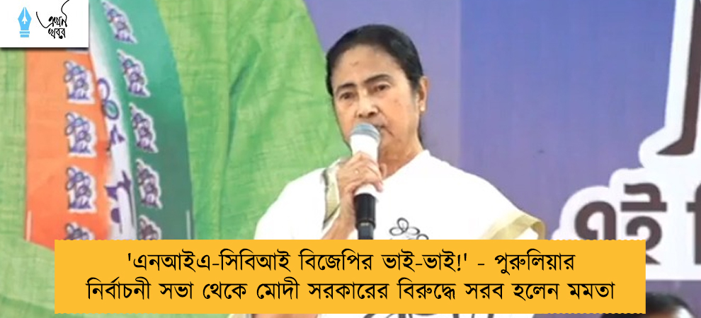 'এনআইএ-সিবিআই বিজেপির ভাই-ভাই!' - পুরুলিয়ার নির্বাচনী সভা থেকে মোদী সরকারের বিরুদ্ধে সরব হলেন মমতা