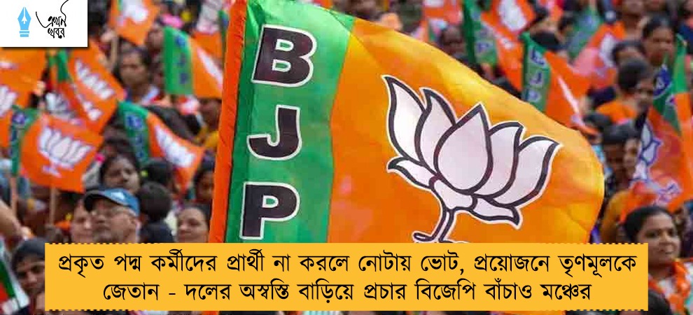 প্রকৃত পদ্ম কর্মীদের প্রার্থী না করলে নোটায় ভোট, প্রয়োজনে তৃণমূলকে জেতান - দলের অস্বস্তি বাড়িয়ে প্রচার বিজেপি বাঁচাও মঞ্চের