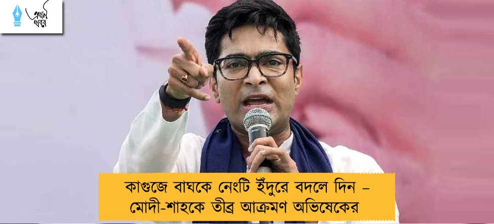 কাগুজে বাঘকে নেংটি ইঁদুরে বদলে দিন – মোদী-শাহকে তীব্র আক্রমণ অভিষেকের