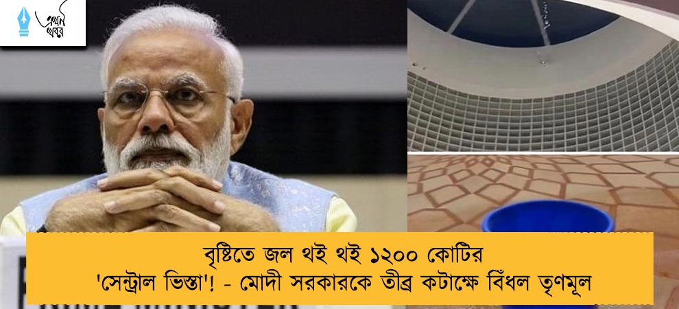 বৃষ্টিতে জল থই থই ১২০০ কোটির 'সেন্ট্রাল ভিস্তা'! - মোদী সরকারকে তীব্র কটাক্ষে বিঁধল তৃণমূল