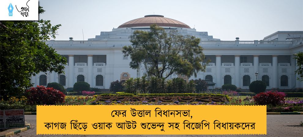 ফের উত্তাল বিধানসভা, কাগজ ছিঁড়ে ওয়াক আউট শুভেন্দু সহ বিজেপি বিধায়কদের 