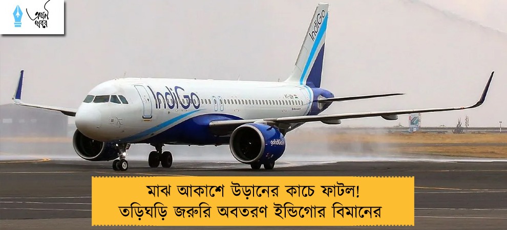 মাঝ আকাশে উড়ানের কাচে ফাটল! তড়িঘড়ি জরুরি অবতরণ ইন্ডিগোর বিমানের