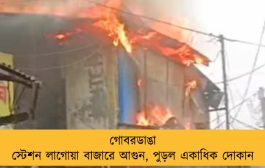 গোবরডাঙা স্টেশন লাগোয়া বাজারে আগুন, পুড়ল একাধিক দোকান