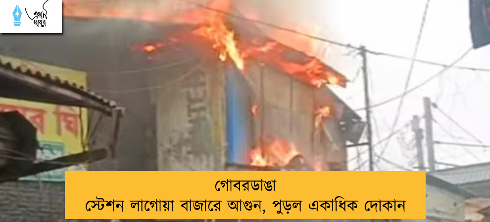 গোবরডাঙা স্টেশন লাগোয়া বাজারে আগুন, পুড়ল একাধিক দোকান