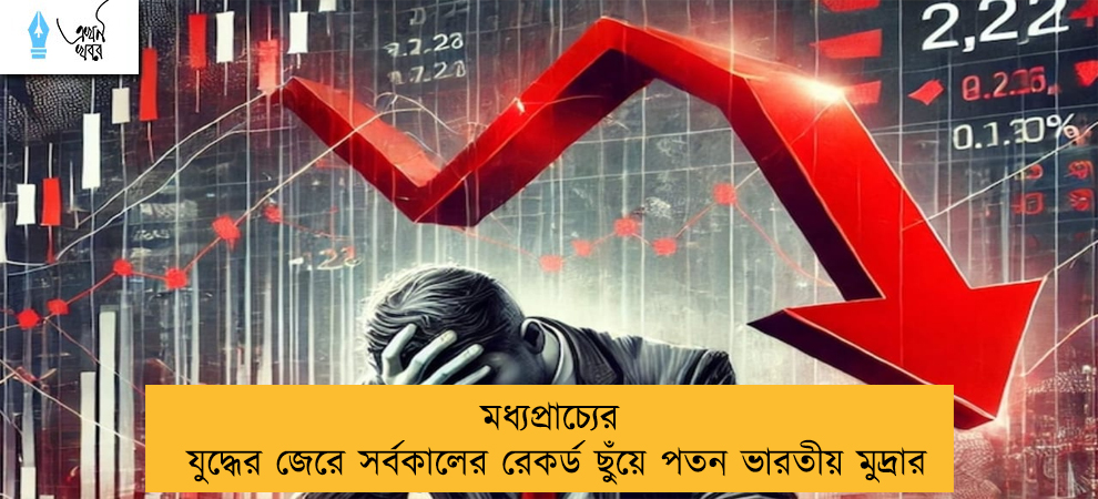 মধ্যপ্রাচ্যের যুদ্ধের জেরে সর্বকালের রেকর্ড ছুঁয়ে পতন ভারতীয় মুদ্রার